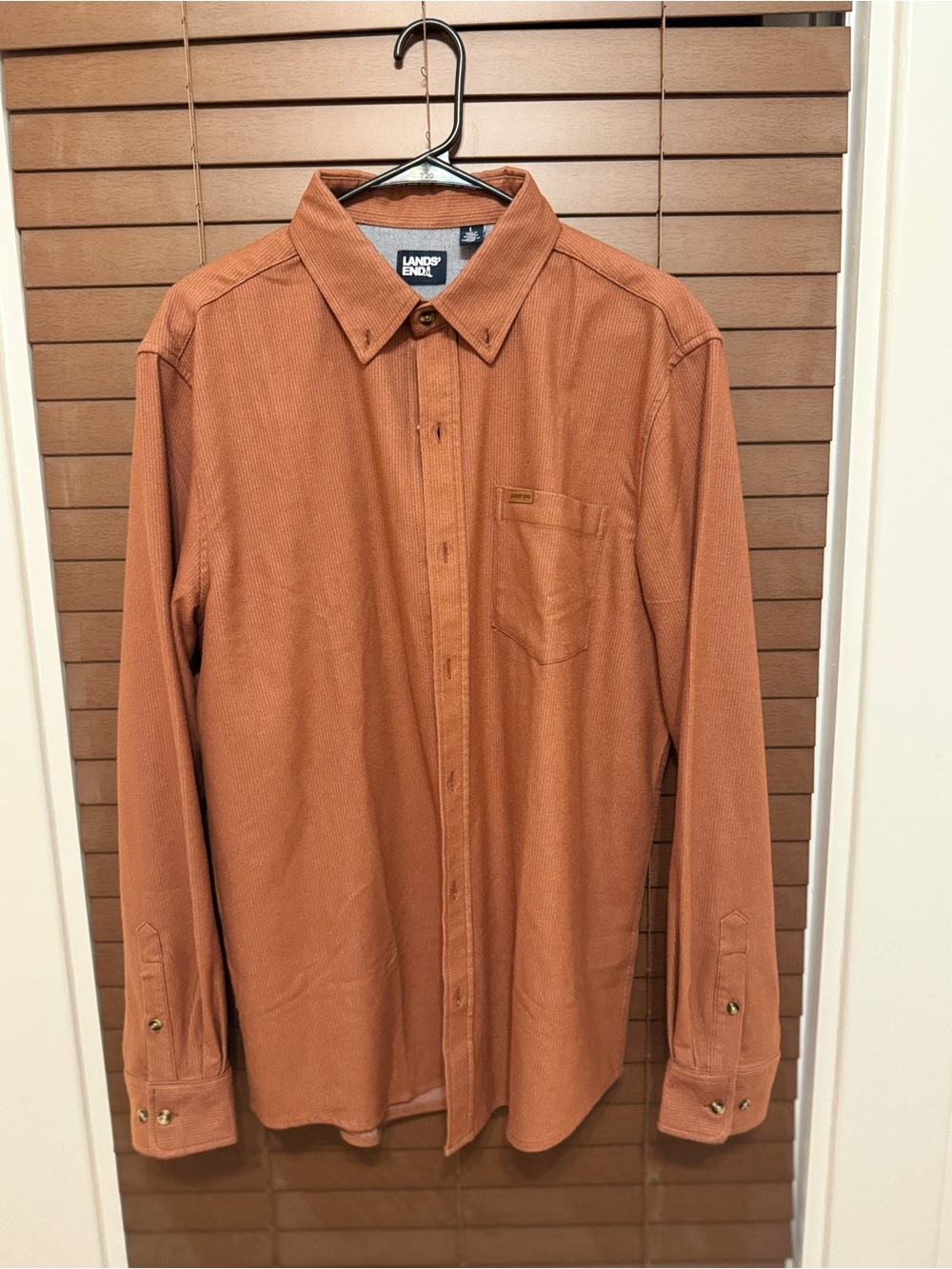Lands' End Men's Burnt Orange Button-Down Shirt